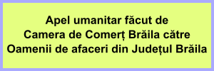 Apel umanitar catre oamenii de afaceri din braila
